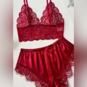 Sexy red lingerie. Brand new never worn. Lace and satin.